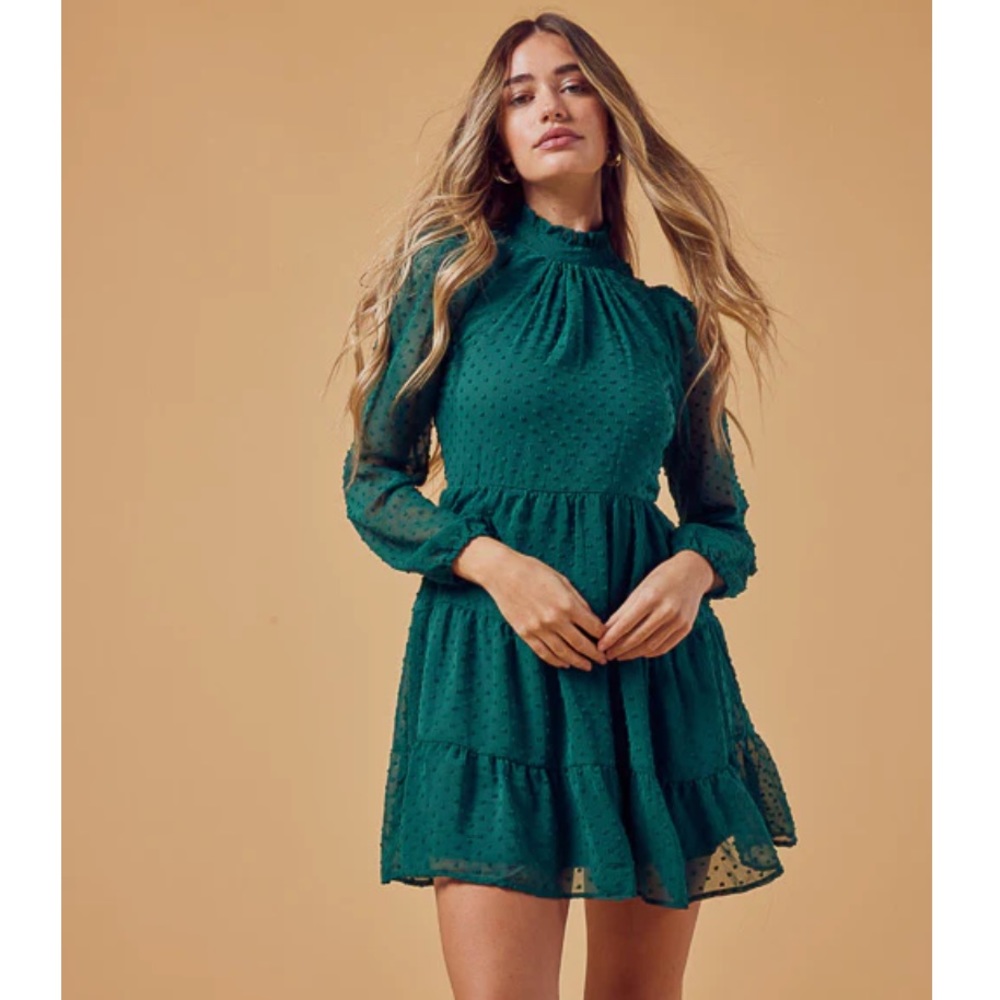 Forest Dot Long Sleeve Dress